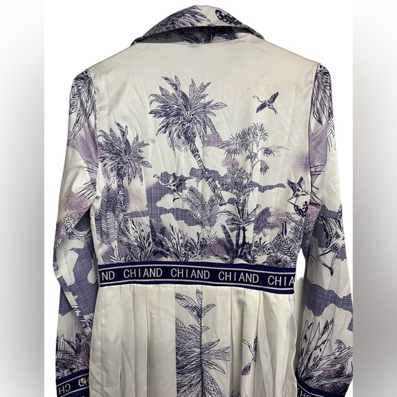 Summer Runway Designer Dress Women Elegant Floral Print Midi Dress - Picture 13 of 15